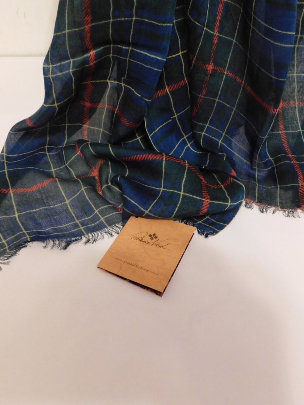 Patricia Nash Blue Green Tartan Plaid Scarf NEW - Picture 3 of 7